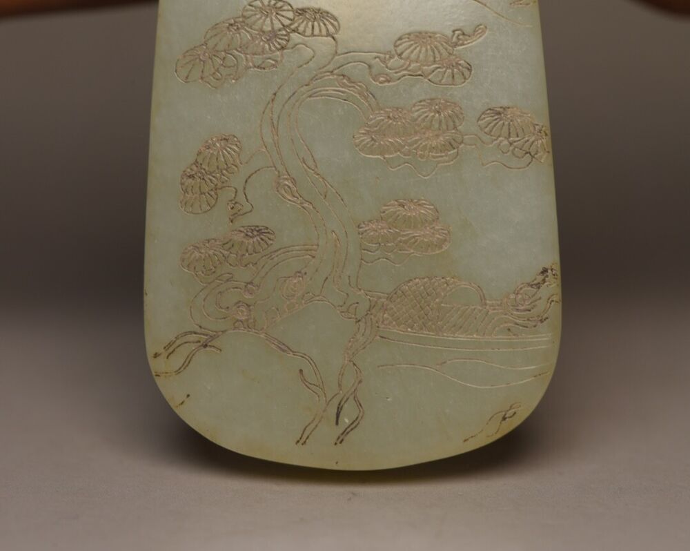 Chinese Natural Hetian Jade Carved Laughing Buddha Statue Good Luck Pendant Rare