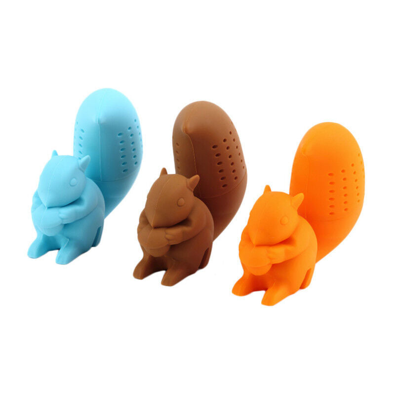 Cute Squirrel Tea Strainer Silicone Tea Infuser Filter Diffuser Tea Accessories