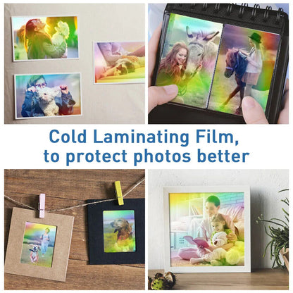 Photo Paper A4 Self-Adhesive Stickers 10 Sheets Holographic Cold Laminating Film