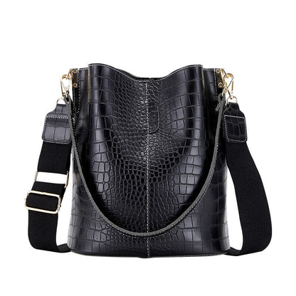 Pattern Crossbody Bags Women PU Leather Shoulder Handbags Bucket Bag