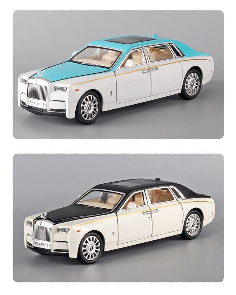 1:24 Rolls-Royce Phantom Diecast Model Car Toy Vehicles Sound Light Collection