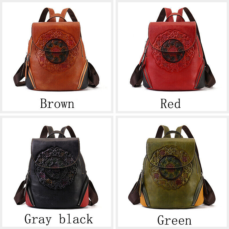 Luxury Women Bag, New Desinger Top Cow Leather Embossed Backpack, Retro Rucksack