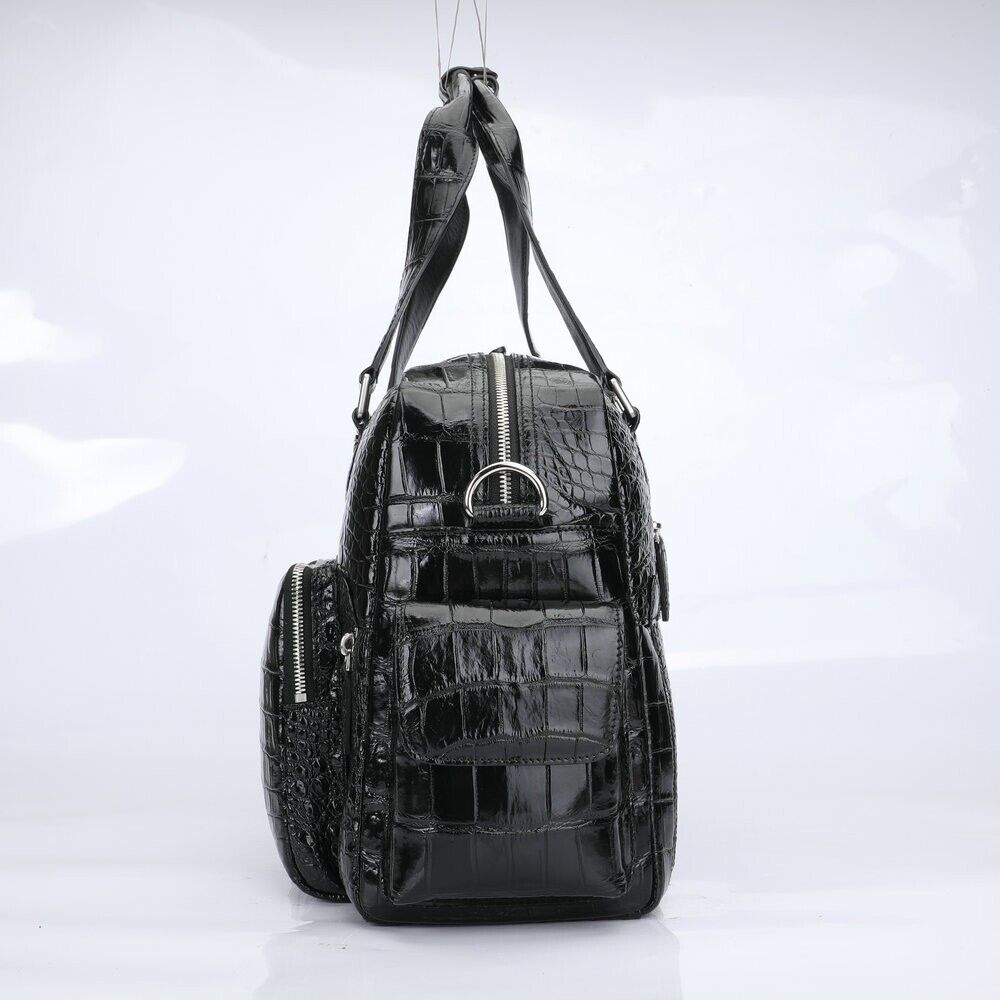 Real Crocodile Belly Skin Leather Bag Men's Travel Luggage Luxury Large Handbags