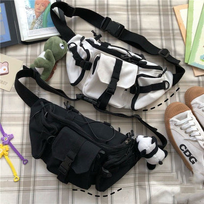 Canvas Sling Bag Gothic Crossbody Women Handbag Purse Shoulder Frog Zipper 1 PC