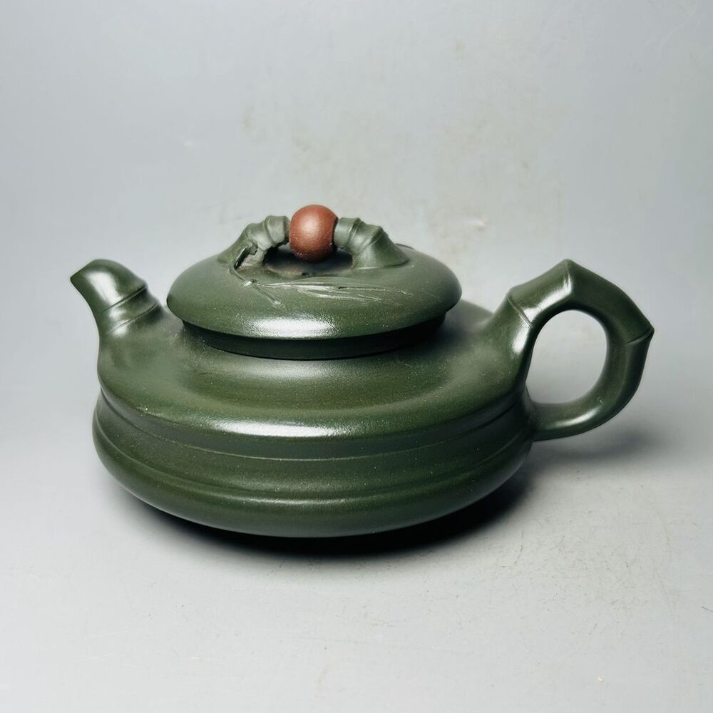 Vintage Chinese Yixing Purple Clay Teapot Zisha Ceremony Bamboo Tea Set Collect
