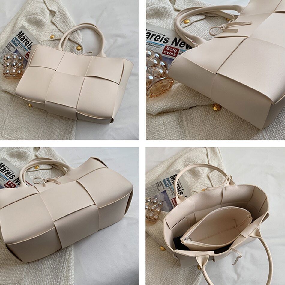 2 Set Women's Tote Bags PU Leather Shoulder Bags Women Lady Bag Handbags