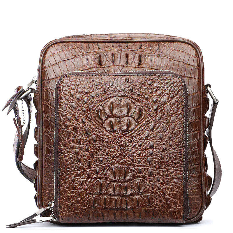 Handcrafted Nile Crocodile Skin Leather 10" Men's Luxury Shoulder/Messenger bag