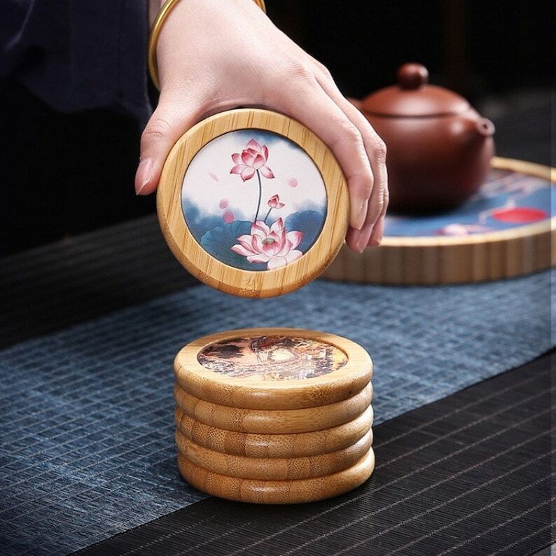 Bamboo Nano Ceramic Coasters|Tea Accessories|Tea Ceremony