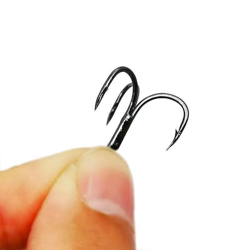 5 Hooks for Each Pack Black Nickle fishing Blade Forged Treble Hooks