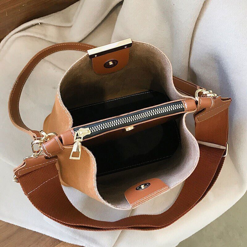 PU Leather Bags Women Shoulder Bucket Bag Handbags Women Bags