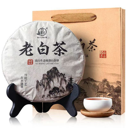 350g Fuding White Tea Cake Organic Old White Tea Shoumei Chinese Tea Gift Box