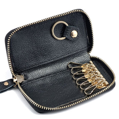 Vintage Genuine Leather Wallet Men Key Holder Organizer Multifunction Covers Bag