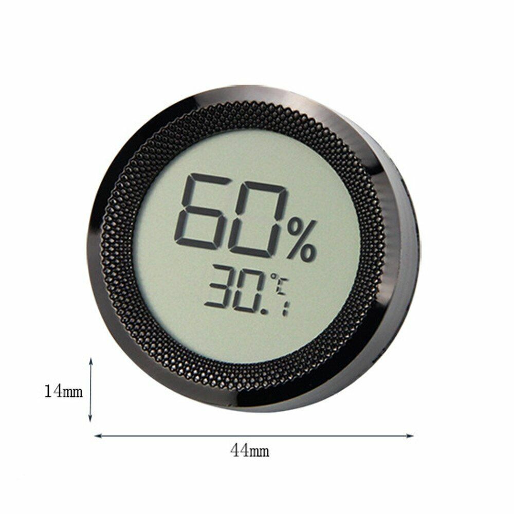 Cigar Humidor Hygrometer Gauge Thermometer Digital Humidity Meter Metal 44x14mm