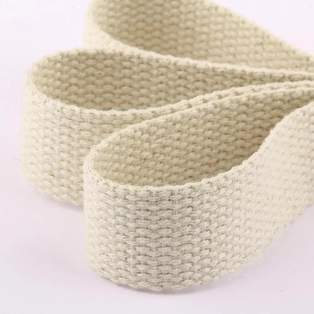 Cotton Webbing Natural Color Canvas Ribbon for Bag Strap Belt DIY Sewing Clothes