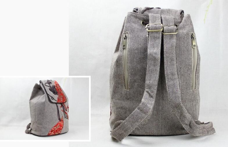 Weaving Bag Cotton Linen Bag Shoulder Polyester Purse 38*20*40 CM Floral 20-35 L