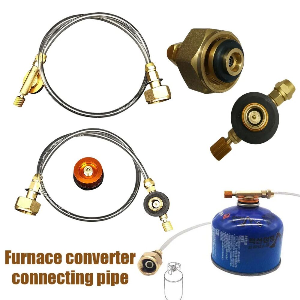 Camping Gas Stove Propane Refill Adapter Outdoor Flat Cylinder Tank Container