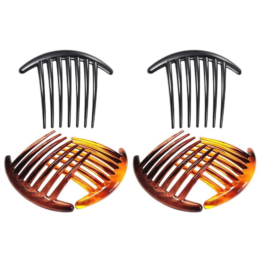 Women Hair Accessory 6Pcs French Side Comb Decorative Clips Headpiece 10.3x8.5cm
