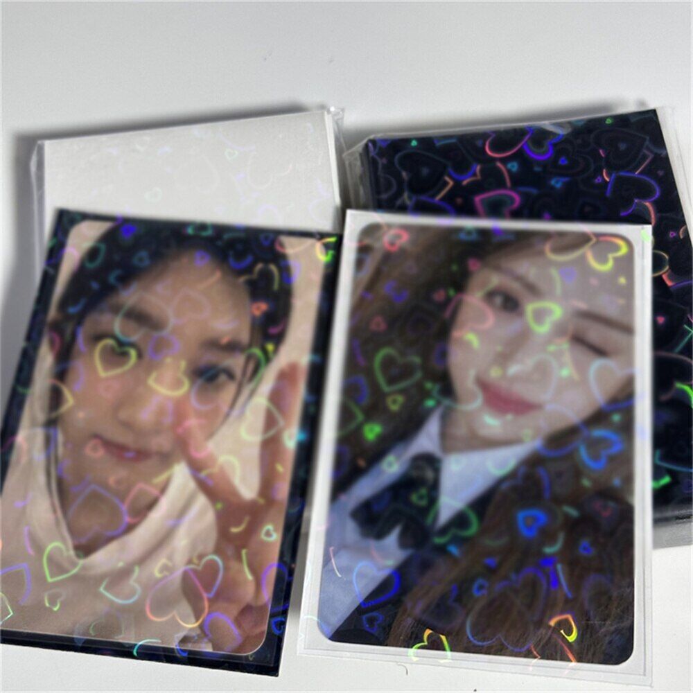 Photo Cards Protective Case 50Pcs Glittery Stars Toploader Bag Sleeves 6.1x9.1cm