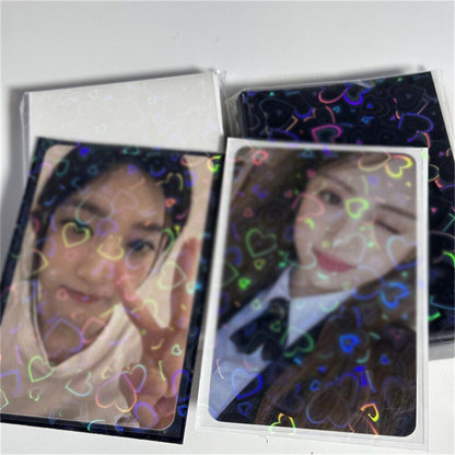Photo Cards Protective Case 50Pcs Glittery Stars Toploader Bag Sleeves 6.1x9.1cm
