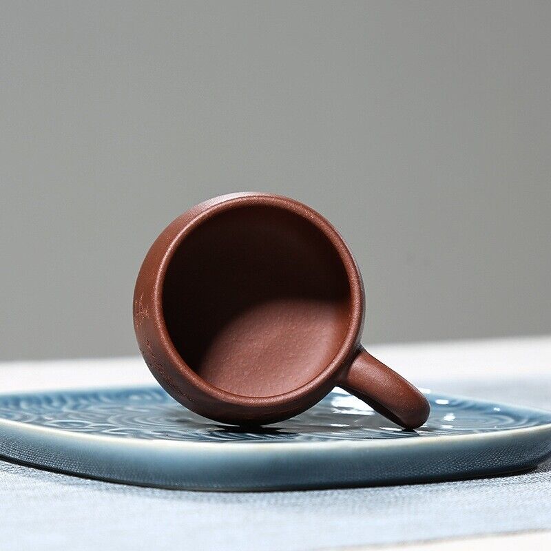 true yixing zisha clay tea cup with handle marked office cup 110ml hand carved