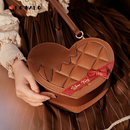 Brown Heart Shaped Handbag Shoulder Purse Women Crossbody Bag Gift Shell Zipper