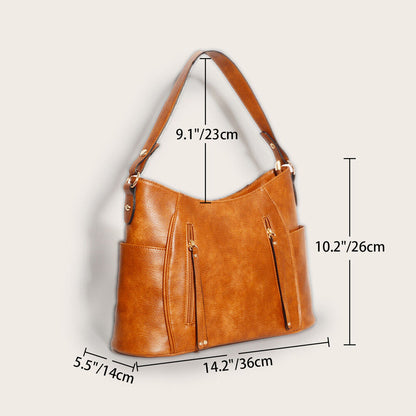 Women's Leather Elegant Handbags, Crossbody Shoulder Bag Satchel Tote