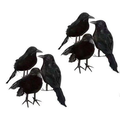 Artificial Crow Realistic Black Birds Props for Garden Home Halloween Decoration