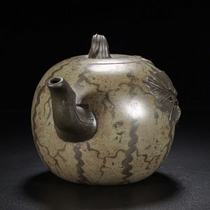 Vintage Chinese Yixing Purple Clay Teapot Zisha Ceremony Watermelon Teaware Rare