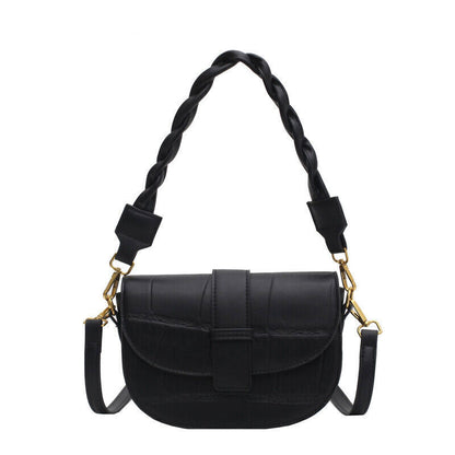 PU Leather Saddle Crossbody Bags Women Winter Shoulder Bag Handbags Purses