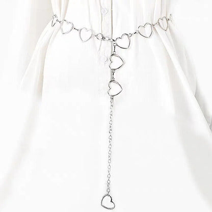 Women Belt Classic Love Heart Hollow Waist Chain Pants Trendy Hip Hop Waistbands