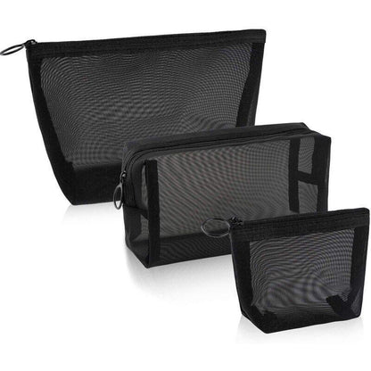 Transparent Mesh Makeup Case Organizer Storage Pouch Casual Zipper Cosmetic Bag