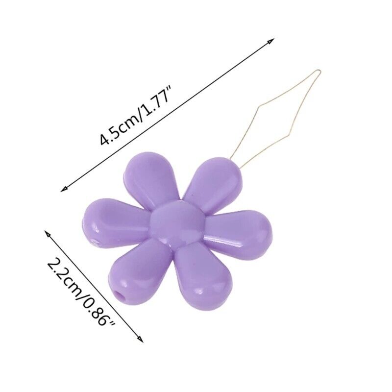 Needle Threaders 20Pcs Multicolor Flower Shape Wire Loop Cross Stitch Guide Tool