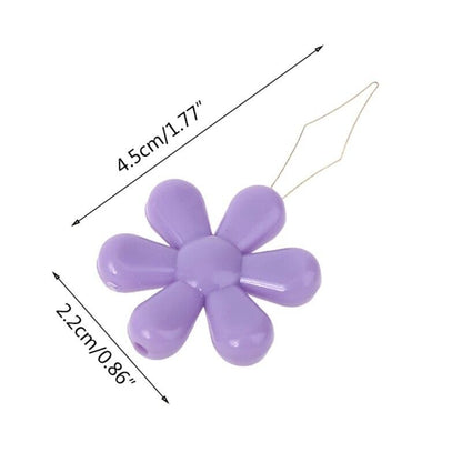 Needle Threaders 20Pcs Multicolor Flower Shape Wire Loop Cross Stitch Guide Tool