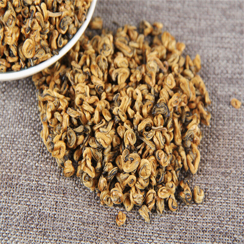 Premium Golden Snail Dian Hong Jin Luo Handmade Pure Bud China Yunnan Black Tea