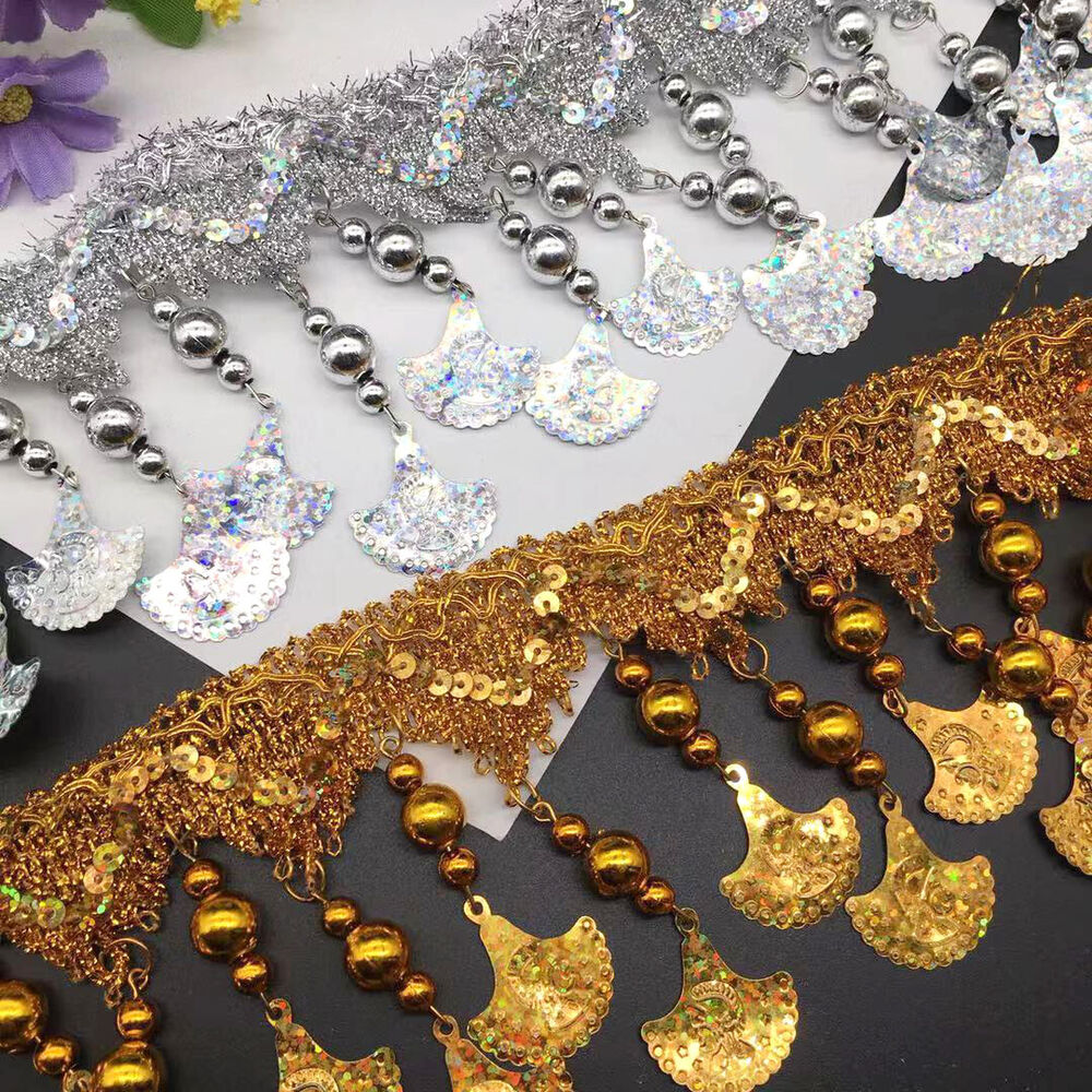 Sequin Bead Tassel Lacetrimming for Sewing Performance Dance Clothing CurtainDIY
