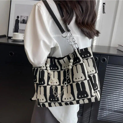 2023 Handbag Chain Shoulder Bag Canvas Women's Work Tote Bag