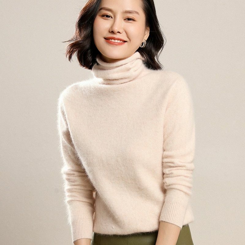 Women Sweaters Turtleneck Pullover Cashmere Knitted Soft Warm Clothes Jumper Top