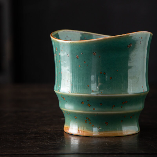 Green Ceramic Matcha Tea Set Matcha Bowl For Traditional Tea Ceremony