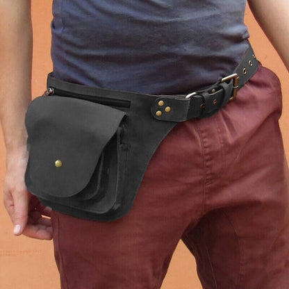Medieval Faux Leather Waist Bag Steampunk Hip Pocket Outdoor Travelling