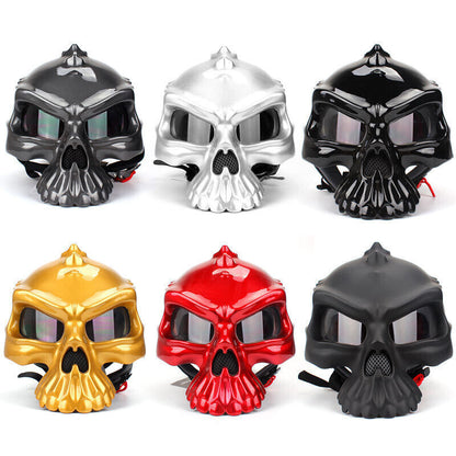 NEW Vintage Motorcycle Helmet Fashion Reversible Skull Half-Helmet For Men Women