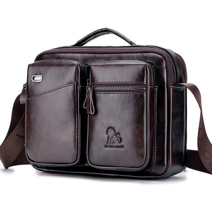 100% Genuine Leather Men's CrossBody Bag 11" Sling Shoulder Bag Business Handbag