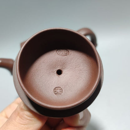 Vintage Chinese Yixing Purple Clay Teapot Zisha Ceramic Carving Bamboo Teaware