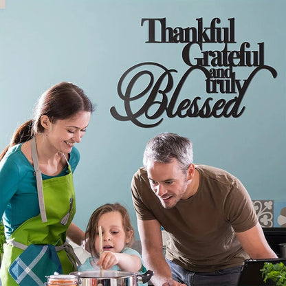 Thankful Grateful And Truly Blessed Metal Sign Personalized Wall Decor Wall Art