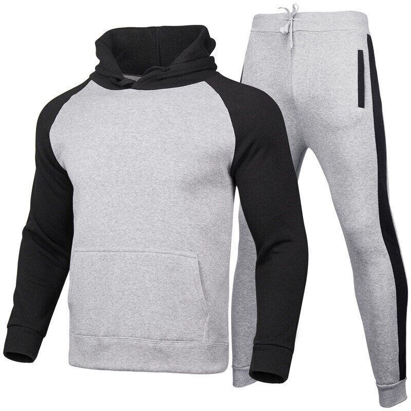Pants Men's Set Spring and Autumn New Pure Color Leisure Sports Men