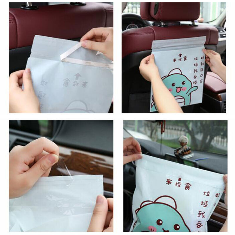 15pcs Car Garbage Bag Trash Rubbish Portable Auto Seat Back Hanging NEW