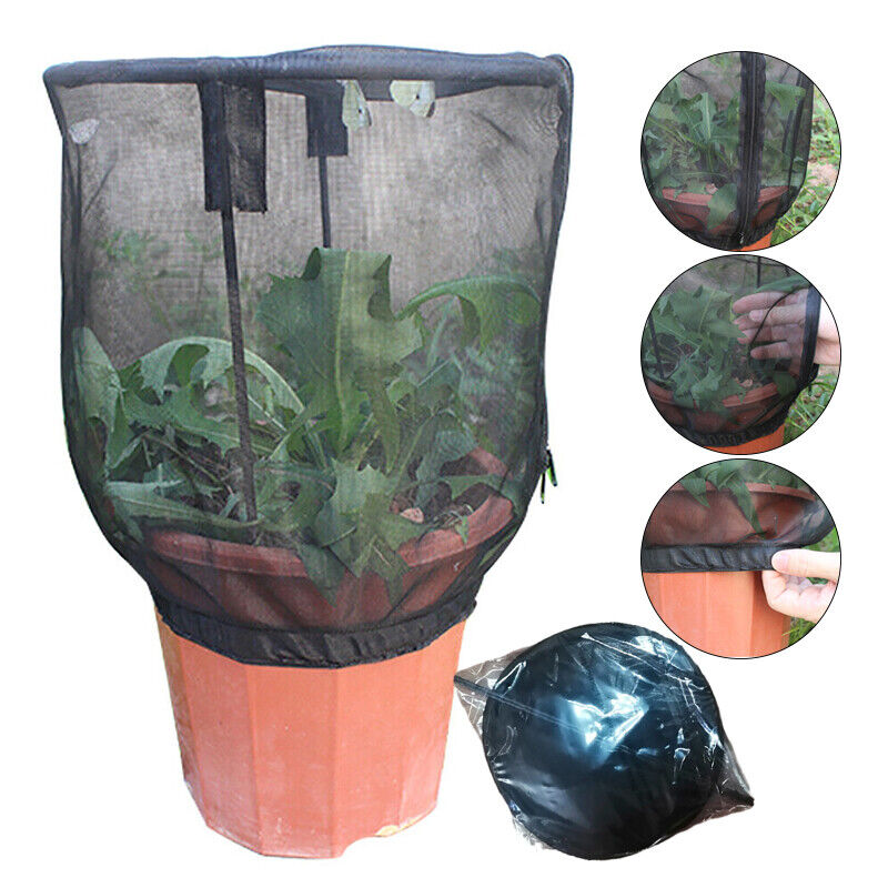 Plant Protective Net Cover with Zipper Mesh Net Bag Garden Plant Cover Fruit