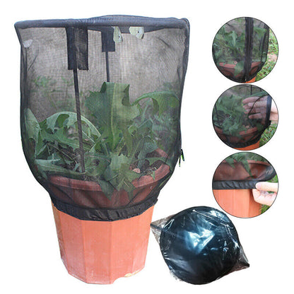 Plant Protective Net Cover with Zipper Mesh Net Bag Garden Plant Cover Fruit