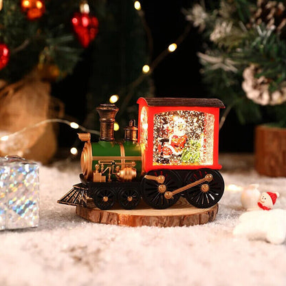 Christmas Ornaments Santa Claus Snowman Train Crystal Ball Table Music Box Decor