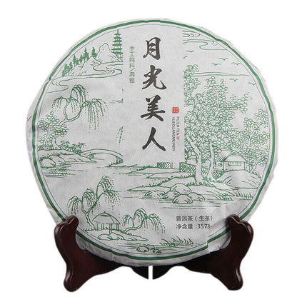 Yue Guang Mei Ren Shen Puer Mixed White Tea Ancient Arbor Raw Puer Tea 357g