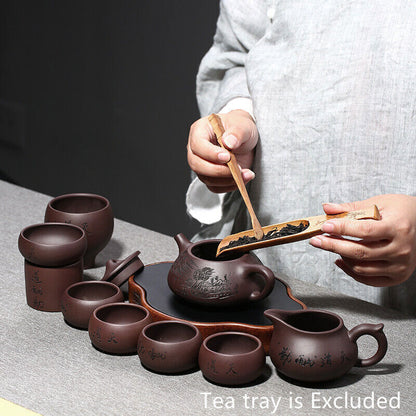 true yixing zisha tea set handmade carved shipiao pot master tea cup pitcher new